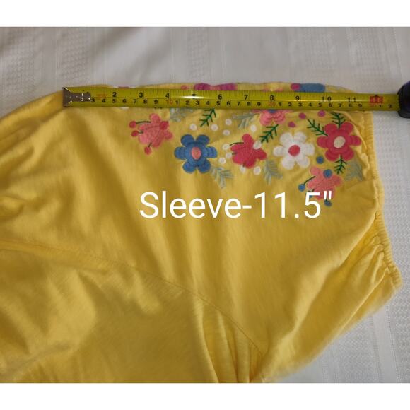 Talbots Yellow Embroidered Tunic Top Women's Plus Sz 3X Bohemian Festival Boho - Picture 13 of 14